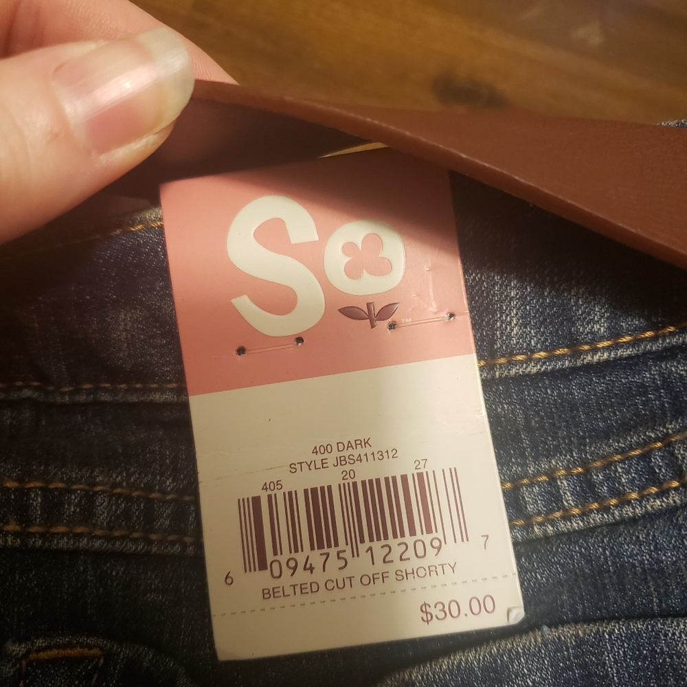 SO Blue Jean Shorts w/ Belt - Picture 3 of 3